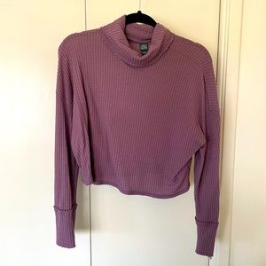 Wild Fable Mauve Waffle Knit Cropped Turtleneck Sweater - M